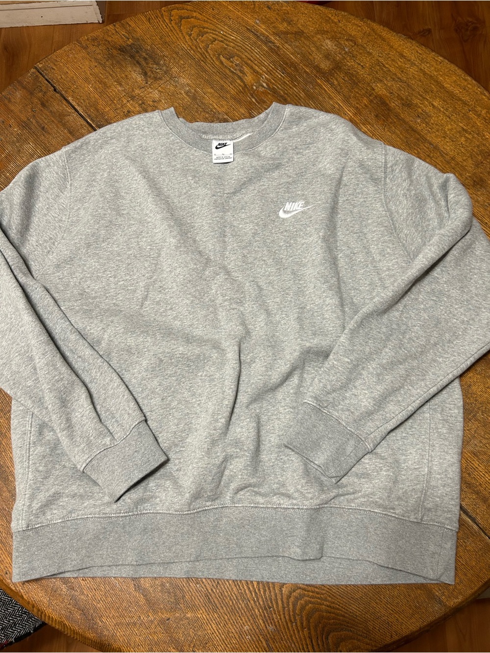 Nike Gray Crewneck Sweatshirt with White Swoosh